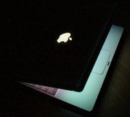 [The new iBook in the dark]